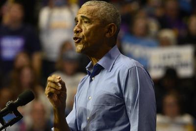 Former US President Barack Obama Attends Mike Sherrill Rally in Newark, NJ-stock-foto