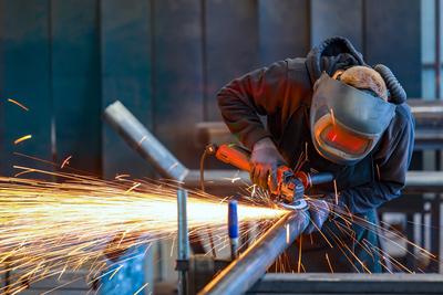 Themenfoto, Metallindustrie, Industriearbeitsplatz, Deutschland-stock-foto