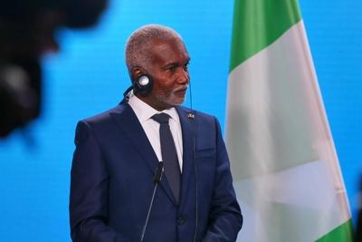 Berlin, Deutschland, 04.11.2025: Ausw?rtiges Amt: Treffen der Binationalen Deutsch-Nigerianischen Kommission: Nigerias A-stock-foto