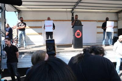 Zu einer Demonstration des islamistischen Netzwerks Muslim Interaktiv haben sich am Samstag (11.05.2024) in Hamburg mehr-stock-foto