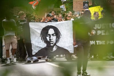 Gerechtigkeit fuer Lorenz, Demonstration in Oldenburg, Buendnis Gerechtigkeit fuer Lorenz, 20.06.2025-stock-foto