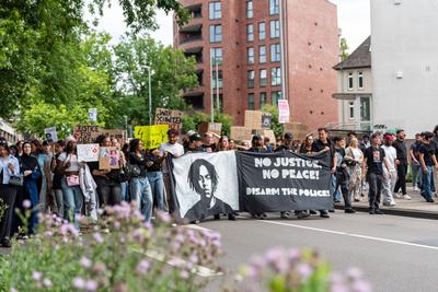 Gerechtigkeit fuer Lorenz, Demonstration in Oldenburg, Buendnis Gerechtigkeit fuer Lorenz, 20.06.2025-stock-foto