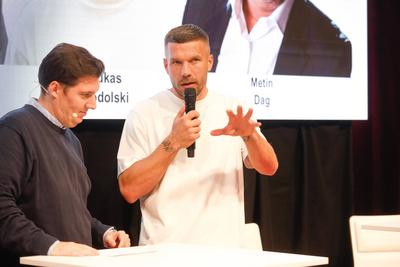 Lukas Podolski auf der Franchise Expo Germany in Frankfurt/Main-stock-foto