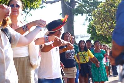 The ritual gira brings Amazonian spirituality to the opening of the COP30 leaders' summit.-stock-foto