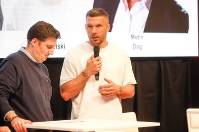 Lukas Podolski auf der Franchise Expo Germany in Frankfurt/Main-stock-foto