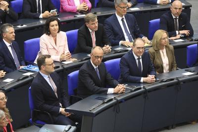 Dorothee B?r, Jens Spahn, Johann Wadephul, Friedrich Merz, Patrick Schnieder, Alexander Dobrindt, Andrea Lindholz, Alexander Hoffmann-stock-foto
