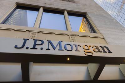 Houston, USA July 25, 2022 - View Of Houston Downtown - The entrance of the JP Morgan Chase bank offices ECONOMIE, FINAN-stock-foto