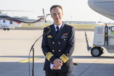 GER, Schoenefeld, arrival of P-8A Poseidon, and press statements at the government terminal of BER, November 7, 2025-stock-foto