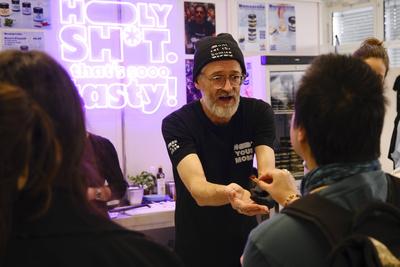 Food Stand auf der Veggie World Messe M?nchen-stock-foto