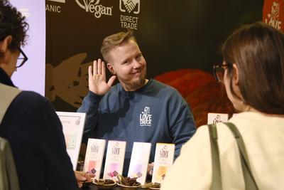 Food Stand auf der Veggie World Messe M?nchen-stock-foto