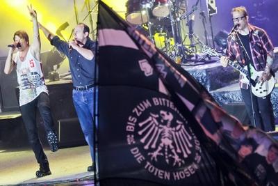 19/ Konzert: Die Toten Hosen, S?nger Campino (Andreas Frege) mit S?nger Greg Graffin von Bad Religion, Gitarrist Michael-stock-foto