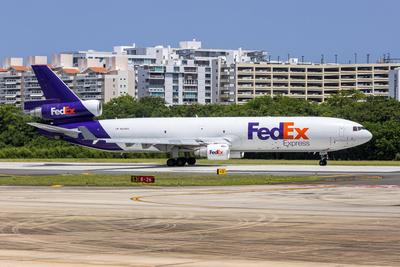 FedEx Express McDonnell Douglas MD-11(F) Flugzeug Flughafen San Juan in Puerto Rico-stock-foto