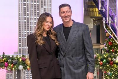 Robert Lewandowski visit the Empire State Building i-stock-foto