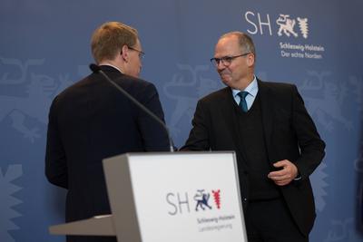 11.11.2025, Kiel, Landesregierung in Schleswig-Holstein. Wechsel an der Spitze von zwei Ministerien. Innenministerin Sab-stock-foto