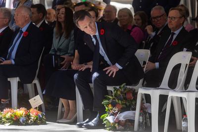 NSW Premier Chris Minns during a Remembrance Day service at The Cenotaph, in Sydney, Tuesday, November 11, 2025. (AAP Im-stock-foto