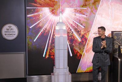 Robert Lewandowski visit the Empire State Building i-stock-foto