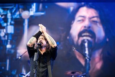 Foo Fighters Horsens, Denmark - June 25, 2019. Foo Fighters, the American rock band, performs a live concert at Faengsl-stock-foto