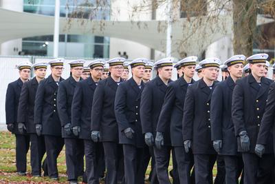 Feierliches Gel?bnis am 70. Gr?ndungstag der Bundeswehr. Ort - Bundesforum Berlin. Rekruten, Einmarsch. DEU, Deutschland-stock-foto