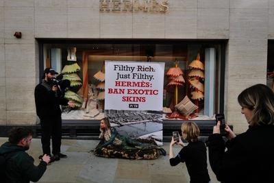 PETA Protest in London-stock-foto