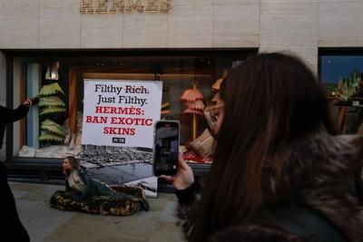 PETA Protest in London-stock-foto