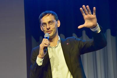 Opening Event Auditorium ECC Martin Hikel, SPD, Bezirksb?rgermeister Neuk?lln Opening Event Auditorium Erweiterung im Es-stock-foto