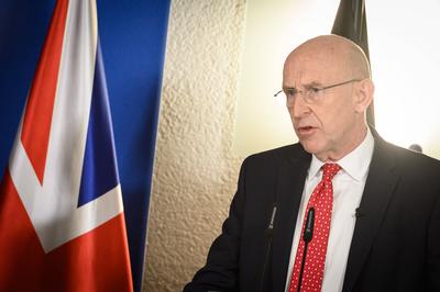 Berlin, Pressestatements nach dem Group of Five Treffen im BMVg-stock-foto