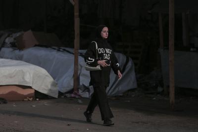Gaza University Students Head to Their Campuses Despite Heavy Rain and Winter Weather-stock-foto