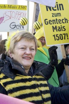 Anl?sslich der Sitzung des Bundeskabinetts Gen-Wissenschaftler demonstrierten am Mittwoch (05.02.2014) vor dem Bundeska-stock-foto