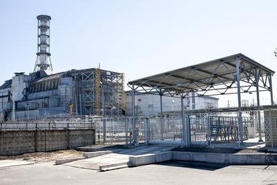 25 Jahre Tschernobyl Super GAU 20110403UA Bus fahrt nach Tschernobyl. Havarierte Reaktor 4. Geiger Messungen-stock-foto