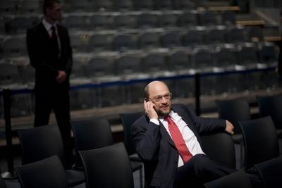 Martin Schulz Deutschland SPD MdEP anl?sslich der Vorstellung des Regierungsprogrammentwurfs in Be-stock-foto