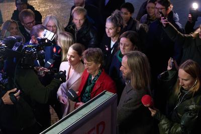 Municipal and Regional Election Night Vote Counting at Copenhagen City Hall-stock-foto