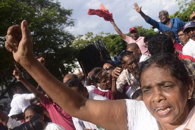 Anti-Government Rally in Colombo, Sri Lanka-stock-foto