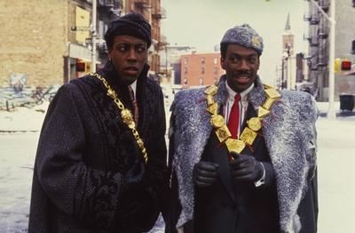 DER PRINZ AUS ZAMUNDA Coming to America USA 1988 John Landis Semmi (ARSENIO HALL), Prince Akeem (EDDIE MURPHY) Regie: J-stock-foto