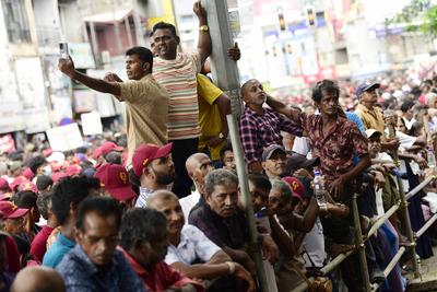 Anti-Government Rally in Colombo, Sri Lanka-stock-foto