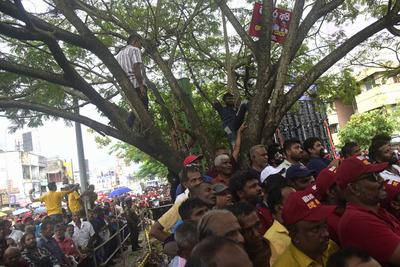 Anti-Government Rally in Colombo, Sri Lanka-stock-foto