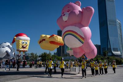 Hong Kong Balloon Parade Rehearsal-stock-foto