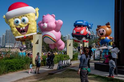Hong Kong Balloon Parade Rehearsal-stock-foto