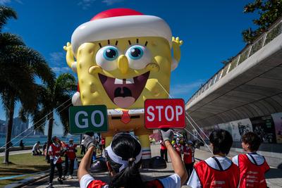 Hong Kong Balloon Parade Rehearsal-stock-foto