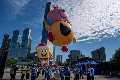 Hong Kong Balloon Parade Rehearsal-stock-foto