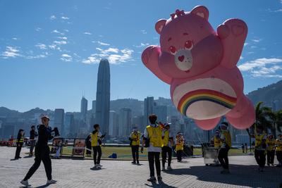 Hong Kong Balloon Parade Rehearsal-stock-foto