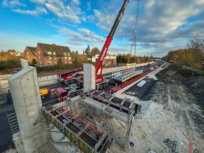 Gro?baustelle Umgehungsstra?e (Bundesstra?e 51)-stock-foto
