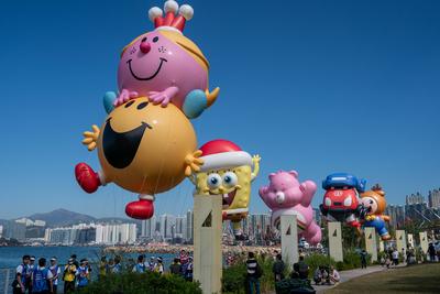 Hong Kong Balloon Parade Rehearsal-stock-foto