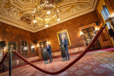 Antrittsbesuch Bundeskanzler in Hamburg ?-stock-foto