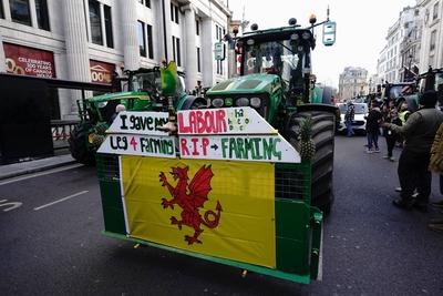 Farmers protest against inheritance tax in London-stock-foto
