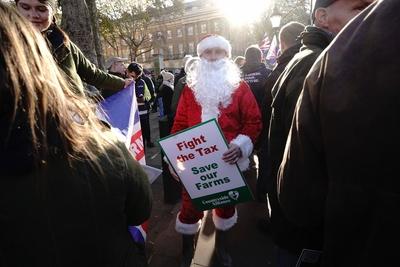 Farmers protest against inheritance tax in London-stock-foto