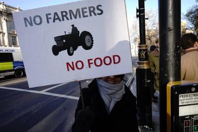 Farmers protest against inheritance tax in London-stock-foto