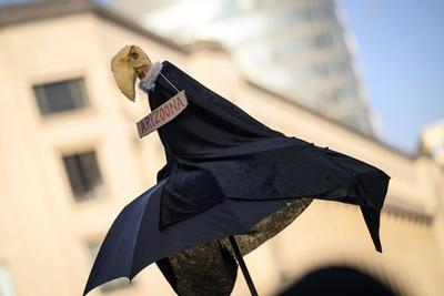 Protest Gathering Of The Cultural sector-stock-foto