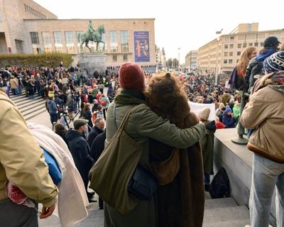 Protest Gathering Of The Cultural sector-stock-foto