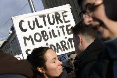 Protest Gathering Of The Cultural sector-stock-foto