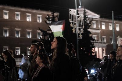 Gender-Based Violence protest in Athens, Greece-stock-foto